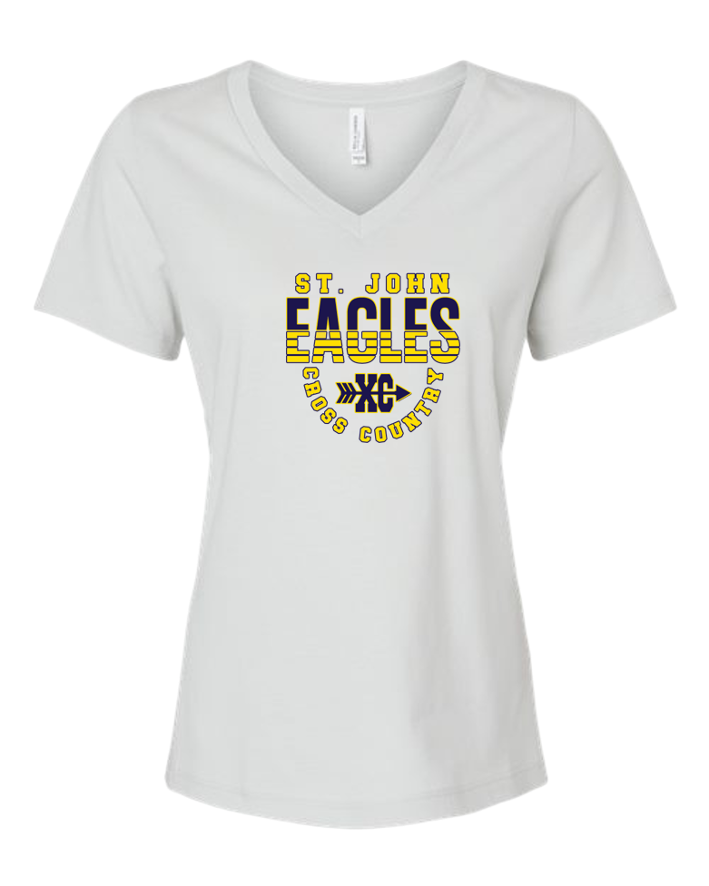 Bella Canvas Women's Relaxed Heather CVC V-Neck Tee