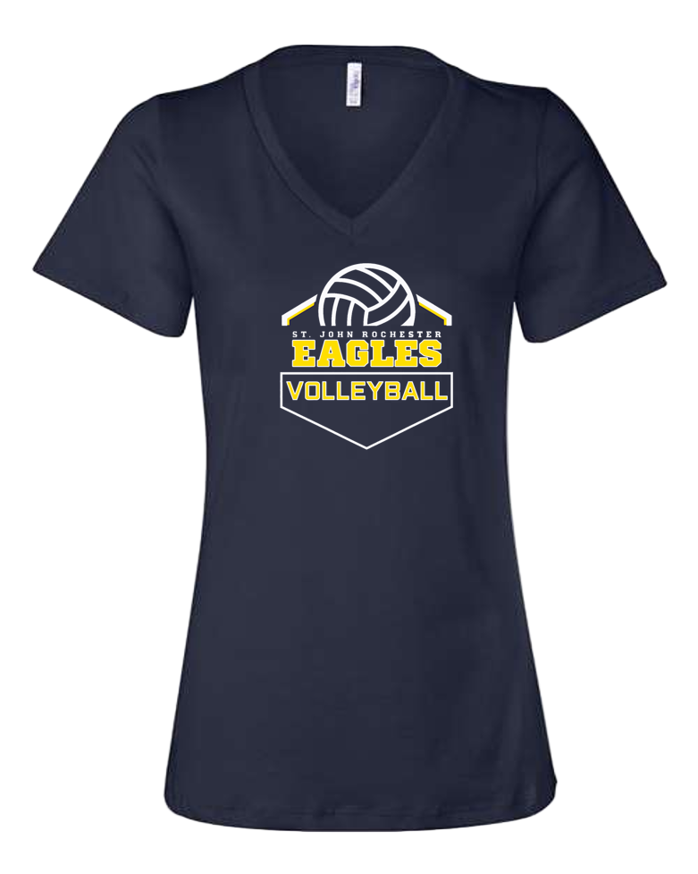 Bella Canvas Women's Relaxed Heather CVC V-Neck Tee