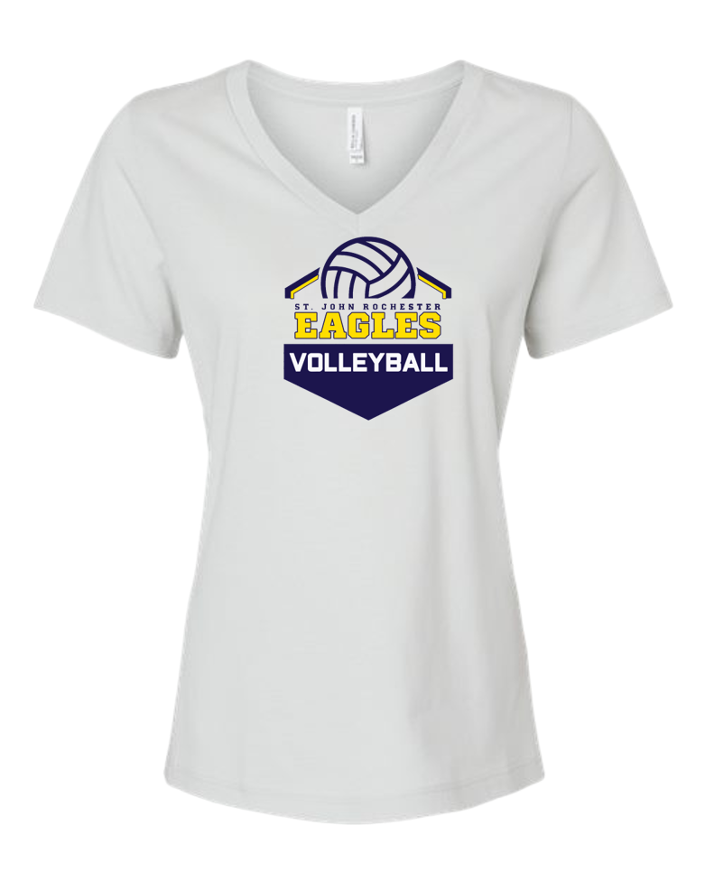 Bella Canvas Women's Relaxed Heather CVC V-Neck Tee