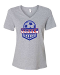 Bella Canvas Women's Relaxed Heather CVC V-Neck Tee Soccer
