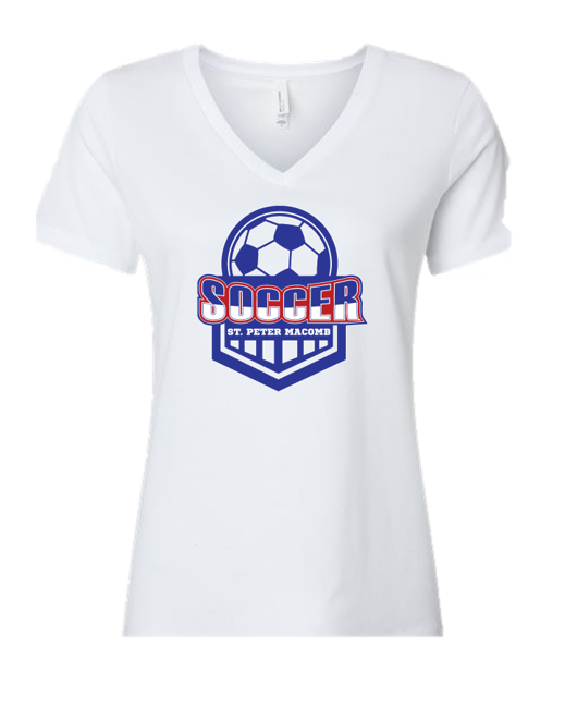 Bella Canvas Women's Relaxed Heather CVC V-Neck Tee Soccer