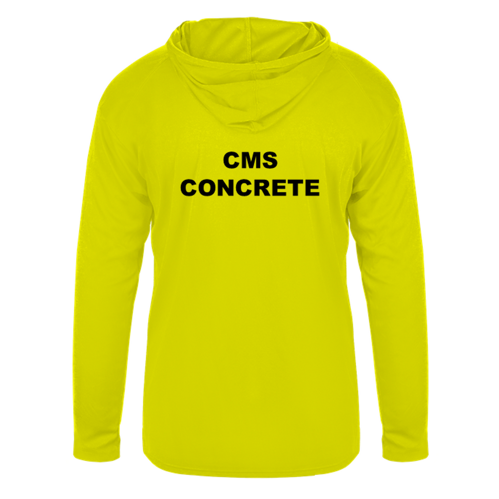 CMS Hooded  Long Sleeve T - Safety Yellow