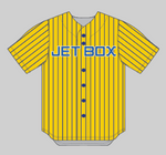 (4) NEW JETBOX Blue/Gold Old School Pinstripe Jersey