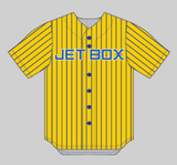 (4) NEW JETBOX Blue/Gold Old School Pinstripe Jersey