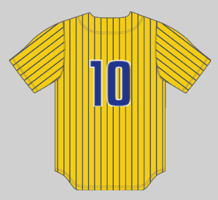 (4) NEW JETBOX Blue/Gold Old School Pinstripe Jersey