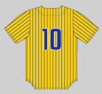 (4) NEW JETBOX Blue/Gold Old School Pinstripe Jersey