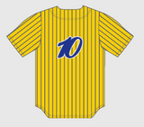 (4) NEW JETBOX Blue/Gold Old School Pinstripe Jersey