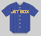 (4) NEW JETBOX Blue/Gold Old School Pinstripe Jersey