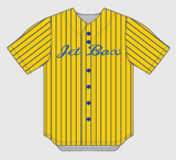(4) NEW JETBOX Blue/Gold Old School Pinstripe Jersey