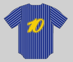 (4) NEW JETBOX Blue/Gold Old School Pinstripe Jersey