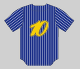 (4) NEW JETBOX Blue/Gold Old School Pinstripe Jersey