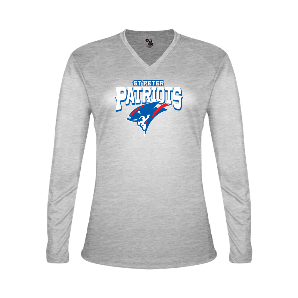 SPM Women's Tri-Blend V Neck Long Sleeve Tee