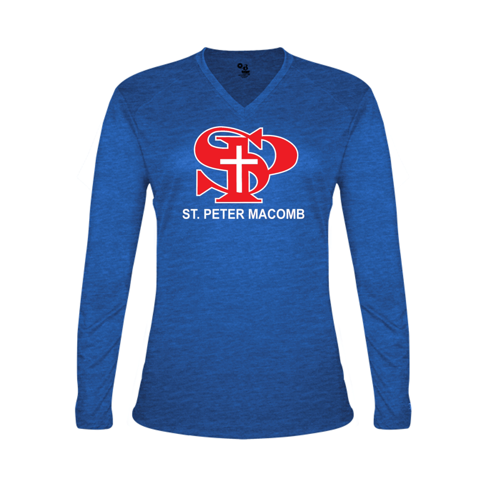 SPM Women's Tri-Blend V Neck Long Sleeve Tee