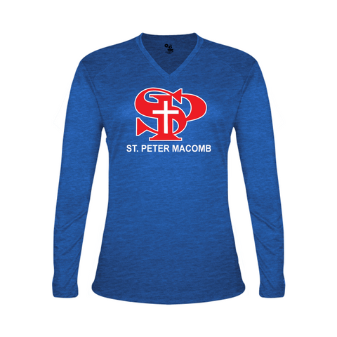 SPM Women's Tri-Blend V Neck Long Sleeve Tee