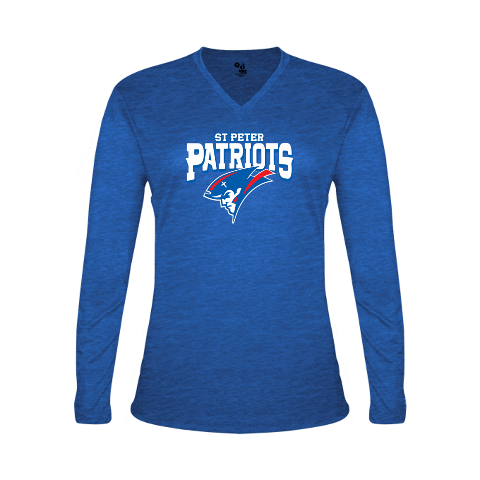 SPM Women's Tri-Blend V Neck Long Sleeve Tee