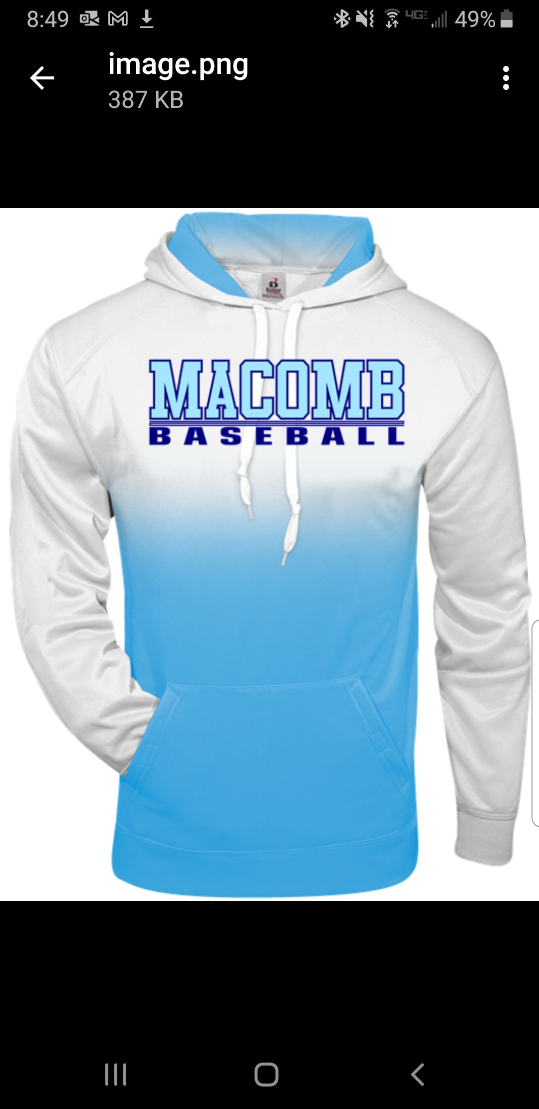 MCC Baseball Ombre Hoodie