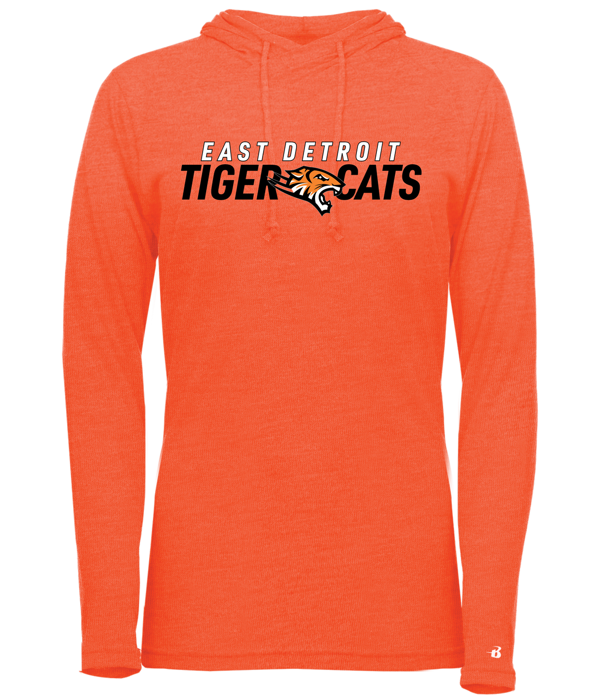 East Detroit Tiger Cats Women's Tri-Blend Long Sleeve Hooded Tee